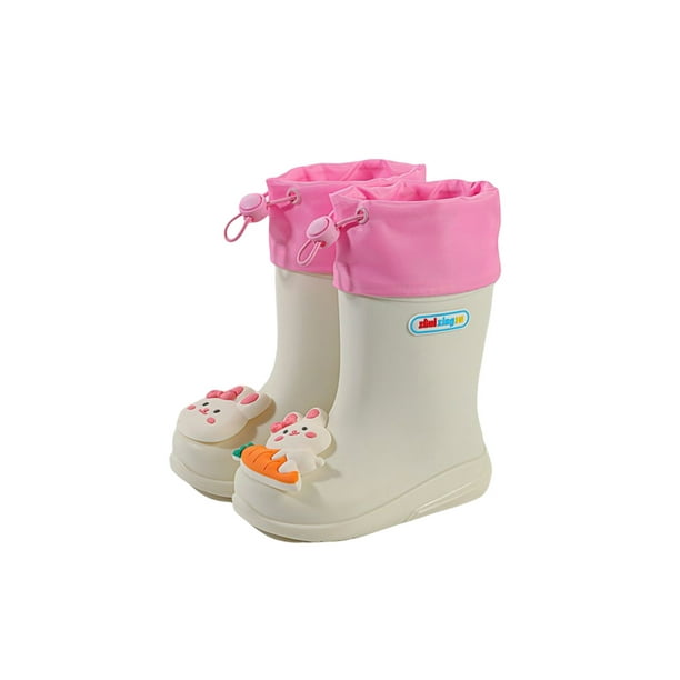 Woobling Boys Girls Rain Boot Cartoon Garden Shoes Wide Calf