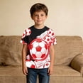 thumbnail image 2 of Likimi Toddler Girls Boys T Shirt Short Sleeved Crew Neck Soccer Print Lightweight Summer Fashionable Tees Black Size 1-2 Years, 2 of 4