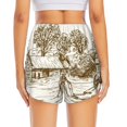 thumbnail image 2 of Lsque Plowed Field With Horses Printed Women's Running Shorts with Liner Pockets,Elastic Quick Dry Workout Athletic Gym Yoga Shorts,Womens High Waist Shorts-, 2 of 9