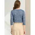 thumbnail image 3 of Cárdigan Toreras Top De Encaje Floral Transparente Allegra K Azul grisáceo L, 3 of 6