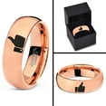 thumbnail image 4 of Tungsten Thumbs Up Emoji Band Ring 7mm Men Women Comfort Fit 18k Rose Gold Dome Polished, 4 of 4