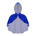 thumbnail image 3 of Eandarui Womens Shiny Wet Look Hooded Cloak With Front Button Closure For Rave And Party Wear Blue One Size, 3 of 4