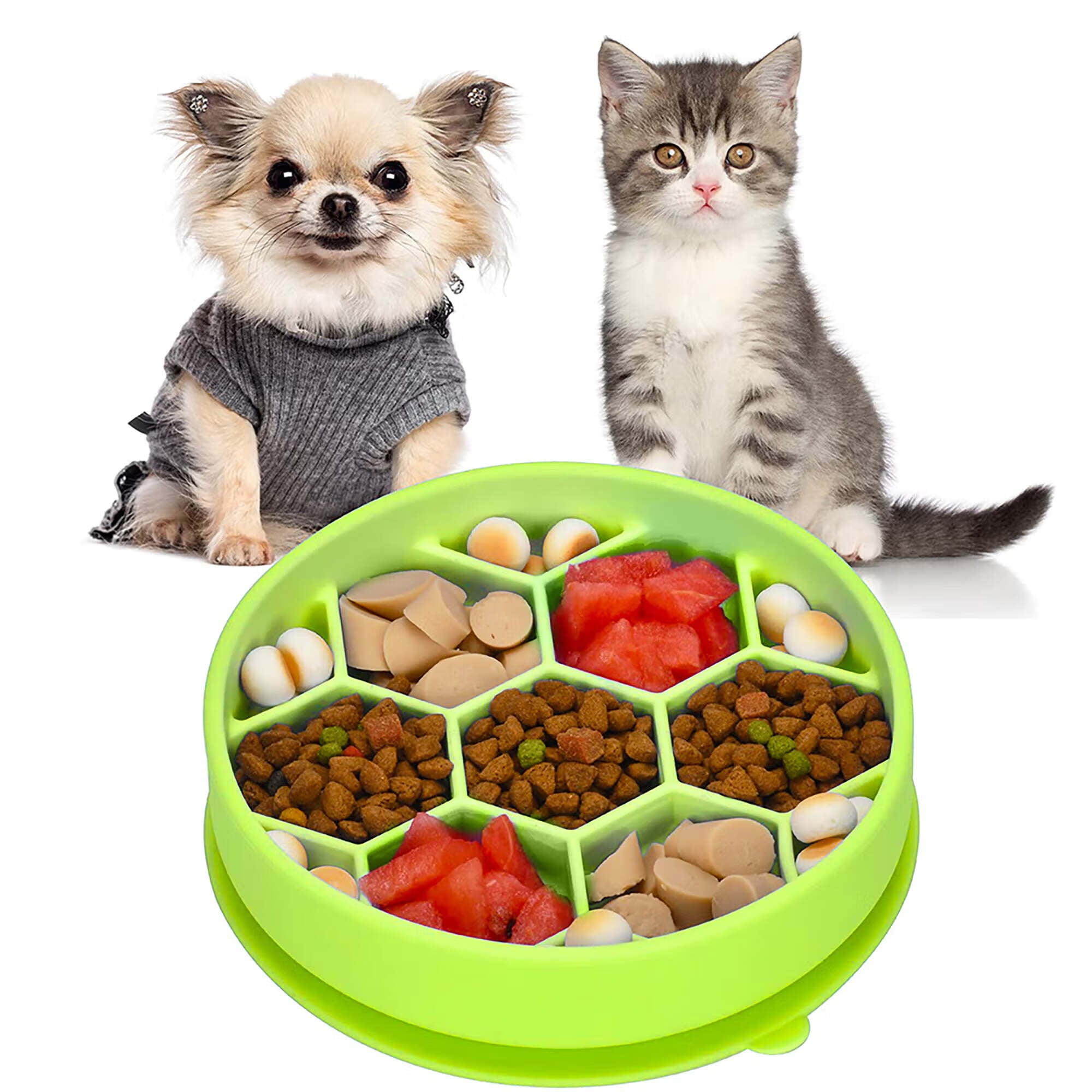 Pawow Slow Feeder Dog Bowls, Silicone Dog Bowl with Suction Cup, Dog Puzzle Feeder Interactive for Bloat Prevention, Slow Feeding Dog Bowl Pet for