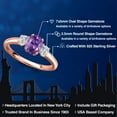 thumbnail image 2 of Gem Stone King 18K Rose Gold Plated Silver Purple Amethyst and Lab Grown Diamond Engagement Ring for Women | 1.09 Cttw | Oval 7X5MM | Gemstone February Birthstone | Size 5, 2 of 6