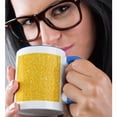 thumbnail image 2 of 3drose, Yellow with Gold and White Glittery Looking Pattern, 11oz Two-tone Blue Mug, 2 of 6