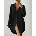 thumbnail image 6 of Bsubseach Button Down Bathing Suit Cover Up for Women Long Sleeve Shirt Dress Beach Vacation Clothing, 6 of 6