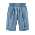 thumbnail image 2 of Babysbule Women Shorts Women's Summer Print Five Points Large Size Cotton Linen Pants Casual Pants Shorts, 2 of 6