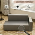 thumbnail image 4 of Pefilos 31" Dog Sofa Bed for Small and Medium Dogs, Modern Stylish Pet Sofa, Faux Leather Cat Couch Furniture, Gray, 4 of 7