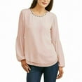 thumbnail image 2 of Lifestyle Attitudes Chiffon Top Women's Size L PEACH WHIP Jewel Neck --C4--, 2 of 3