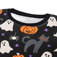 thumbnail image 3 of NIPAXO Toddler Boys Halloween Pajamas Black Cotton Spooky Ghost Cat Sleepwear Set Long Sleeve Ribbed Outfits for Kids,Black, 3 of 8