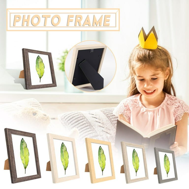 Wovilon Mixtiles Photo Frames Stick To Wall 3.5X5Wooden Classic