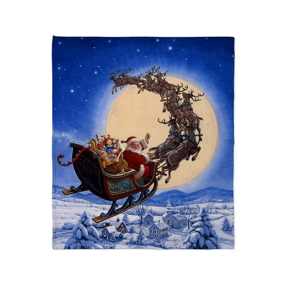 CafePress - Merry Christmas To All_POSTER Throw Blanket - Soft Fleece Throw Blanket, 50"x60" for All Ages