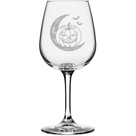 

Pumpkin Moon 2 Happy Halloween Etched 12.75oz All Purpose Libbey Wine Glass