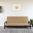 thumbnail image 3 of RealRooms Cozey 6-Inch Bonnell Coil Futon Mattress, Polyester Linen, Full, Tan, 3 of 8