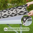 thumbnail image 6 of Black Geometric Triangle Arrow Pattern Square Fitted Tablecloth with Elastic Edge,Square Table Cover,Washable Elastic Table Cover for Home Kitchen Party Decor 34"x34", 6 of 6
