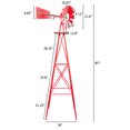 thumbnail image 3 of VINGLI 8FT Windmill Garden Decoration Outdoor Weather Vane-Red, 3 of 8