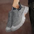 thumbnail image 4 of Men's Slip‑On Low‑Top Work Utility Shoes, Faux Leather Upper Round‑Toe Reinforced Toe Cap Rugged Block Outsole Comfort Footwear For Daily Work And Casual Wear, 4 of 7