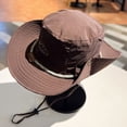 thumbnail image 5 of QSAWXQZ Men's Wide Brim Outdoor Hat Foldable Chin Strap Embroidered Sun Protection Bucket Hat Free Size, 5 of 5