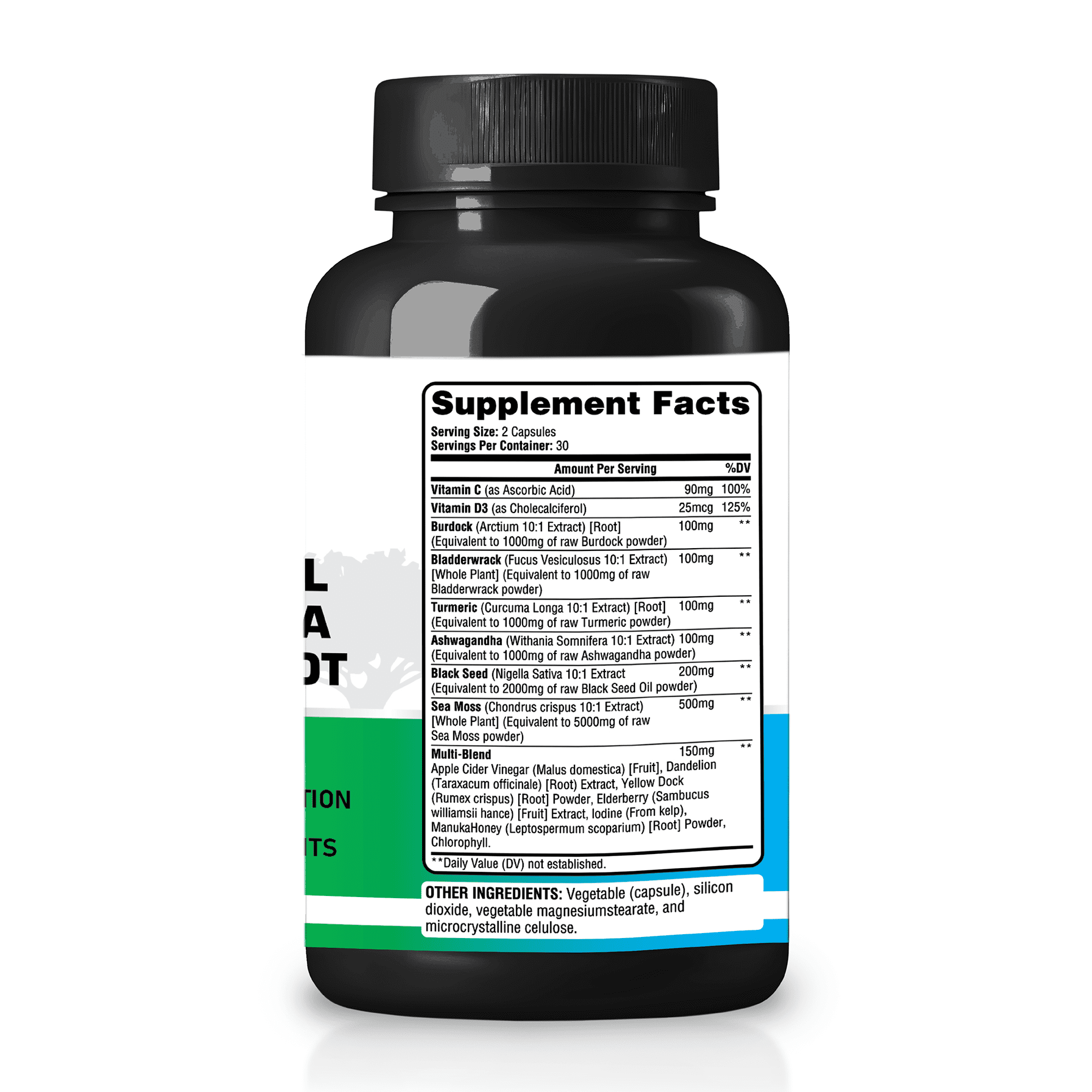 Oaks Nutrition Superfood Sea Moss, Black Seed Oil & Ashwagandha Antioxidant Multivitamin