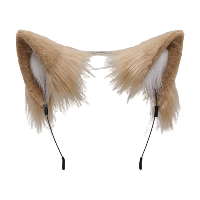 Diadema con orejas de piel sintética de zorro y gato, bonito vestido de Halloween, diadema con orejas peludas de animales hechas a mano Adepaton BST2000702