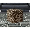thumbnail image 6 of 17" Brown Cotton Damask Pouf Ottoman, 6 of 6