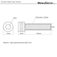 thumbnail image 1 of M8-1.25 x 100mm Socket Head Cap Screws Bolts, Allen Socket Drive, Stainless Steel 18-8 (304), Full Thread, Bright Finish, Machine Thread, 5 PCS, 1 of 4