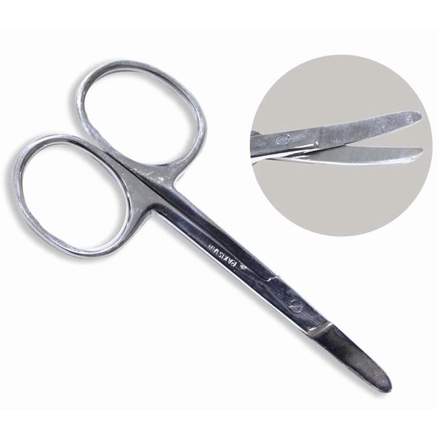 KUTZ (2 Pack) 3.5" (8.9 cm) Baby Safety Scissors - Rounded Curved Blades | Stainless Steel Design | Safely Trim Tiny Fingernails & Toenails