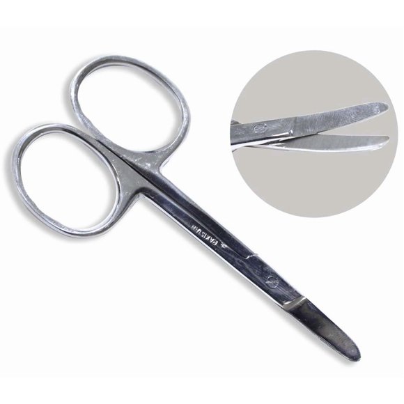 KUTZ (Lot de 2) Ciseaux de Sécurité pour Bébé de 3,5 Pouces (8,9 cm) - Lames Arrondies et Courbées / Conception en Acier Inoxydable / Coupez en Toute Sécurité les Petits Ongles des Mains et des Pieds