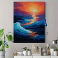 thumbnail image 4 of Qisvanset 12x16 Inch Great Wave Red Sun Ocean Canvas Print Wall Art, 4 of 5