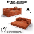 thumbnail image 2 of Hcore 79"Folding Floor Couch,Compressed Convertable Sleeper Sofa,Memory Foam Couch with Pillow Back Support Armrest, 4-in-1 Futon Sofa Bed for Living Room,Orange, 2 of 7