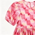 thumbnail image 5 of ITSAME Girls Summer Dress Puff Short Sleeve Cotton Heart Print Kids Loose Casual A-Line Dress Red Size 9-10, 5 of 7