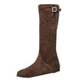 thumbnail image 2 of Viluyesy Womens Knee High Boots, Low Heels Wide Calf Pull-On Fall Winter Suede Western Boots Coffee US7.5, 2 of 4