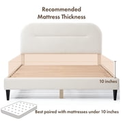Bowery Hill Modern Boucle Fabric Mattress Ready Queen Bed in White