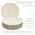 thumbnail image 3 of Disposable Plastic Plates Set | 20 Dinner Plates | for Upscale Wedding and Dining (Baroque - Ivory/Silver), 3 of 8
