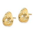 thumbnail image 3 of Diamond2Deal 14k Yellow Gold Knot Post Earrings for Women (L- 0.52 in, W-0.56 in), 3 of 5
