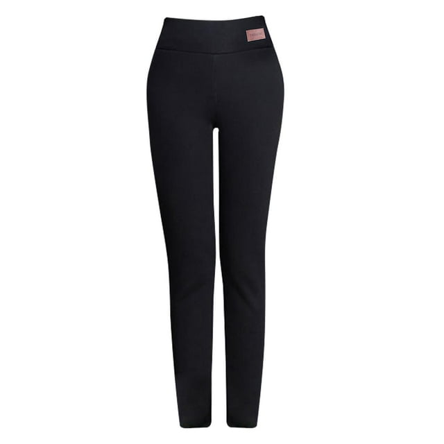Leggings térmicos con forro Pantalones elásticos para mujer Medias ajustadas elásticas Parte inferior 2XL kusrkot Pantalones con forro polar para mujer