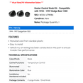 thumbnail image 2 of Heater Control Knob Kit - Compatible with 1994 - 1997 Dodge Ram 1500 1995 1996, 2 of 2