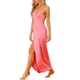thumbnail image 4 of INSPIRE CHIC Women's Cover Ups Adjustable Strap Backless Wrap Maxi Dress XL Pink, 4 of 5