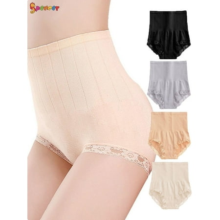 Spencer Women High Waist Tummy Shapewear Body Control Slim Shaper Panty Girdle Underwear Beige