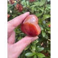 thumbnail image 6 of Carnelian Gemstone Hearts, Polished Carnelian Puffy Hearts, Carnelian Palm Stone, Carnelian Heart (2 Hearts）, 6 of 9