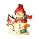 thumbnail image 3 of Caja de baratijas con forma de muñeco de nieve de Navidad Hugo joyero esmaltado con bisagras 5,5 cm x 5 cm x 8 cm, 3 of 10