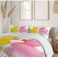 thumbnail image 6 of Ambesonne Rubber Duck Duvet Cover Sets, Duck Couple in Love, 2-King, Yellow Pink White, 6 of 7