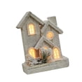 thumbnail image 4 of Casa de nieve navideña, cabaña de madera luminosa con luz cálida, adorno navideño, figura de casa de madera, escena, 4 of 9