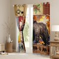 thumbnail image 3 of Feelyou Rustic Farmhouse Bear Curtains Pack of 2 (42x84 Each), Retro Patchwork Buffalo Curtains Blackout, Western Lake house Bedroom Curtains, Curtains and Drapes Decor, 3 of 6