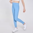 thumbnail image 5 of Wxirdiow Fall Leggings Girls Leggings High Waist Athletic Yoga Pants with Pockets Dance Running Tights Light Blue Size,8-9 Years, 5 of 7
