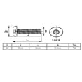 thumbnail image 2 of Unique Bargains M8x35mm 304 Stainless Steel Button Head Torx Security Machine Screws 5pcs, 2 of 3