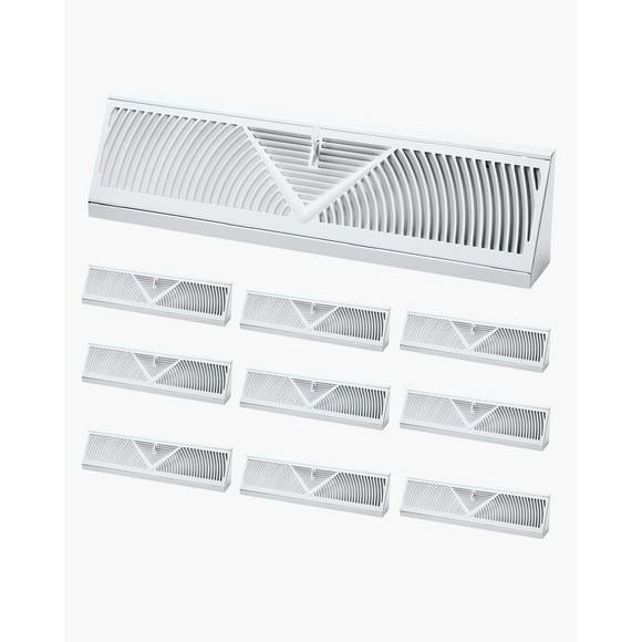 VEVOR Floor Registers 18-Inch 10-Pack Floor Vents for HVAC Baseboard Registers White
