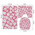 thumbnail image 3 of Red Daisy Flower Green Centers Pattern Bathroom Rugs Sets 3 Piece,Toilet Cover Set,Absorbent Non Slip Bathroom Mats Sets with U-Shaped Contour Rug Toilet Rug Set, 3 of 5