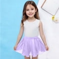thumbnail image 2 of Eltusu Girls Dance Skirts, Solid Color Elastic Waistband Breathable Comfort Mini Skirts Purple Size 10-12T, 2 of 7