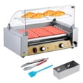 thumbnail image 1 of Whizmax Rouleau pour Hot-Dog en Acier Inoxydable, Machine de Cuisson pour Saucisses avec Double Contrôle de Température, Capuchon en Verre, Couvercle en Acrylique, Étagère Chauffe-Petits Pains, Plateau d'Égouttement d'Huile Amovible, Rouleau pour Hot-Dog pour Usage Commercial et Domestique, 1 of 7